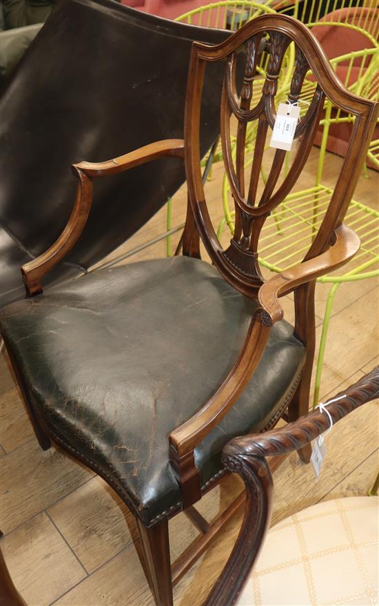 A George III mahogany elbow chair